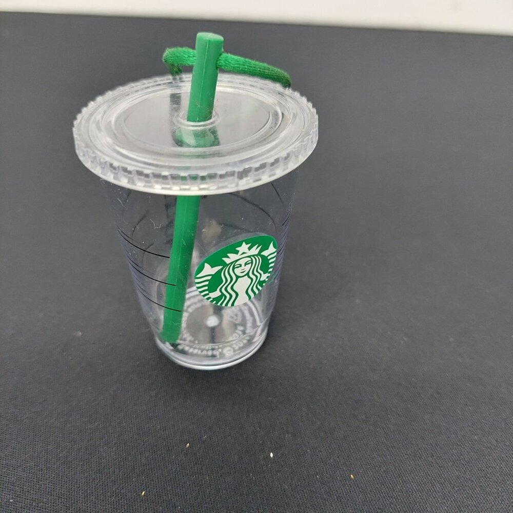 Starbucks Miniature‎ Holiday 2014 Plastic Tumbler Green Straw Christmas Ornament